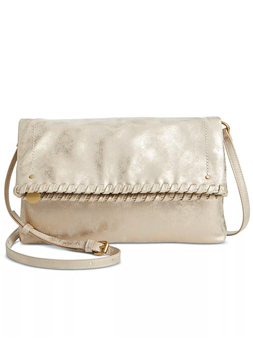 Style & Co Women's Whipstitch East West Flap Crossbody in Metallic (MSRP $80)