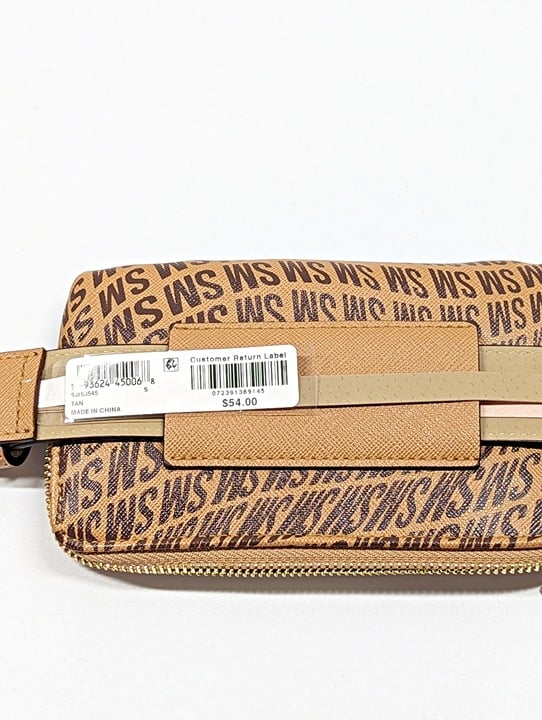 Steve Madden Women's Warped Logo-Print Faux Leather Belt Bag Size S (MSRP $54)