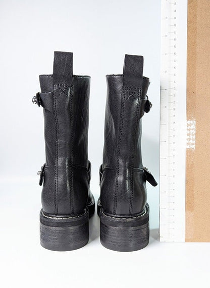 Rag & Bone Women's RB Moto Studded Pull On Boots Black Size 9 (MSRP $595)