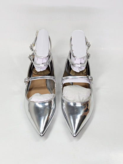 I.N.C. International Concepts Valan Silver Triple Straps Flats Size 7.5 MSRP $80
