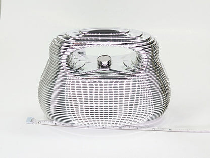 Cult Gaia Mimi Women's Shiny Chrome Top Handle Bag (MSRP $418)