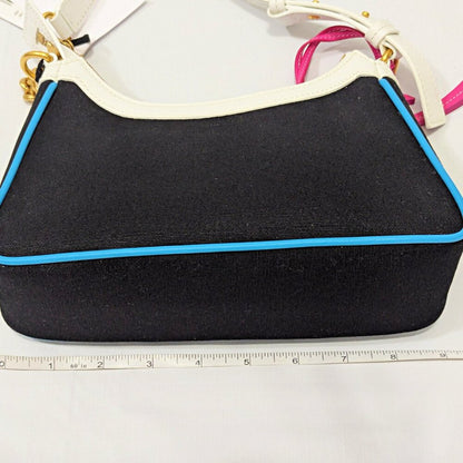 Balmain B-Army Postcard Canvas & Leather Shoulder Hobo Bag (MSRP $1,850)