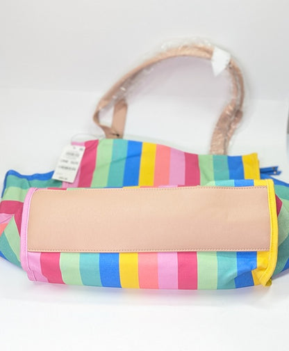 On 34th Cynthiah Extra Large Canvas Shoulder Tote Bag Stripe (MSRP $90)