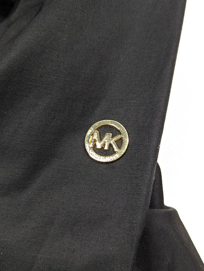 Michael Kors Black Hooded Water-Resistant Raincoat Size Petite-XL (MSRP $320)