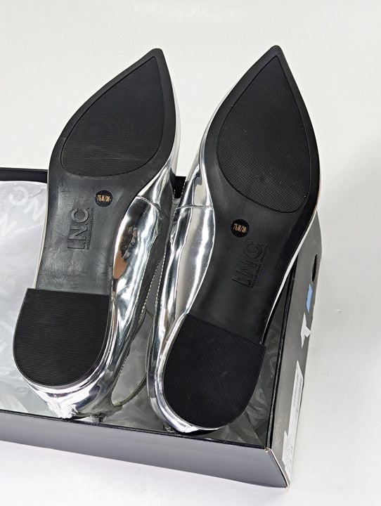 I.N.C. International Concepts Valan Silver Triple Strap Flats Size 7.5 MSRP $80