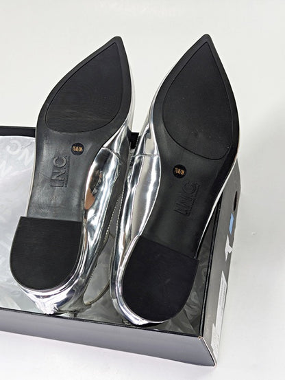 I.N.C. International Concepts Valan Silver Triple Strap Flats Size 7.5 MSRP $80