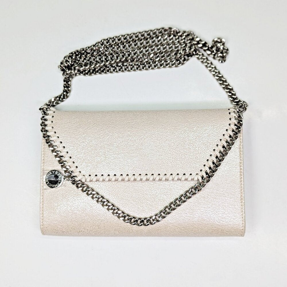 Stella McCartney Mini Falabella Eco Shiny Dotted Chamois Crossbody Bag MSRP $695