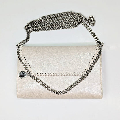 Stella McCartney Mini Falabella Eco Shiny Dotted Chamois Crossbody Bag MSRP $695