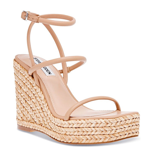 Steve Madden Women's Unify Platform Wedge Sandals Natural Size 10 (MSRP $109)