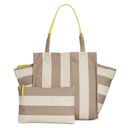 On 34th Cynthiah Extra Large Canvas Shoulder Tote Bag Dune Stripe (MSRP $90)