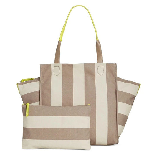 On 34th Cynthiah Extra Large Canvas Shoulder Tote Bag Dune Stripe (MSRP $90)