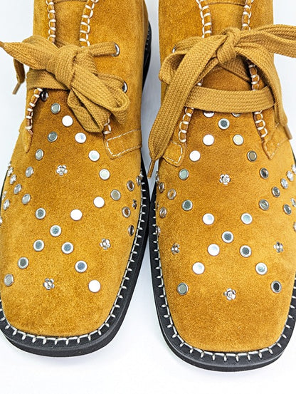Wales Bonner Men's Studded Calf Suede Desert Studs Boots Size 43 (MSRP $1,050)
