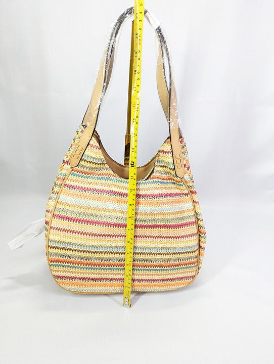 Style & Co Women's Straw Medium 4-Poster Tote Multi Stripe (MSRP $90)
