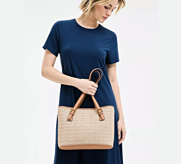 Style & Co Women's Classic Straw Tote in Natural (MSRP $100)