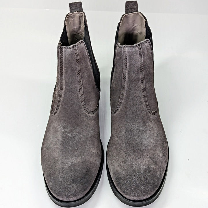 Allsaints Men's Gus Pull On Chelsea Boots Grey Suede Size 12 (MSRP $349)