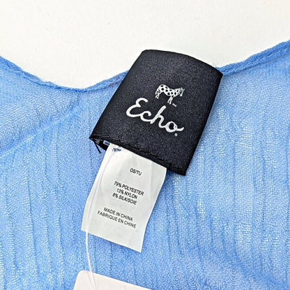 Echo Women's Tissue Weight Blue Ruana Wrap O/S (MSRP $49)