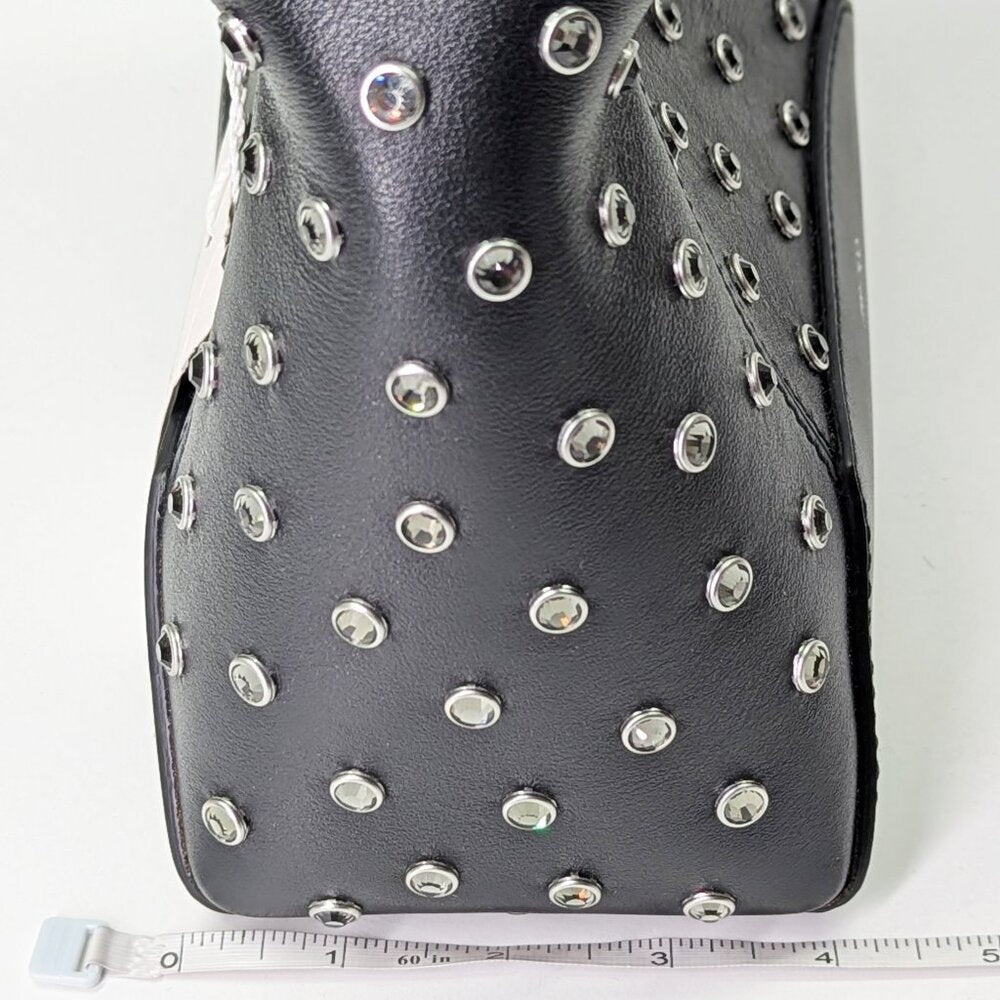 Jimmy Choo Diamond Hobo Black Leather Crystal Shoulder Bag (MSRP $1,595)