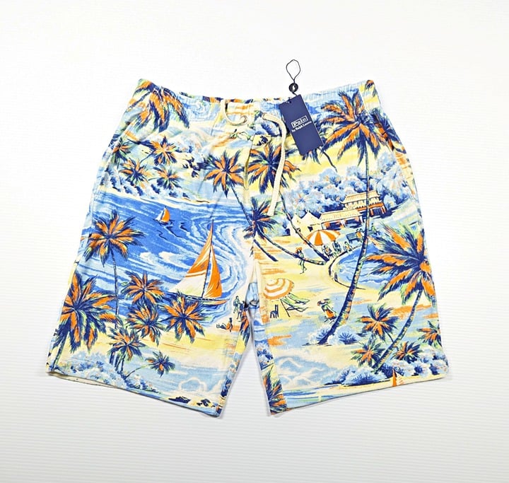 Polo Ralph Lauren Men's Palm Tree Drawstring Track Shorts Size M (MSRP $138)