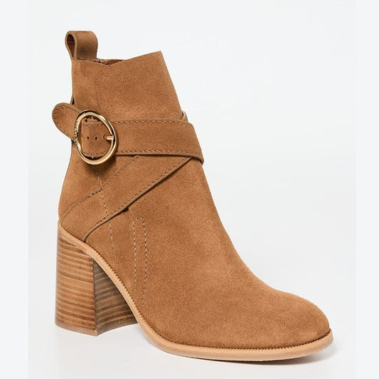 See By Chloé Women's Lyna Ankle Boot Tan Suede Size 40 EU / 10 US (MSRP $525)