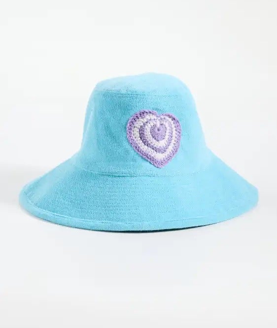 Kerri Rosenthal Women's Terry Sunny Daze Hat in Surf Blue (MSRP $158)