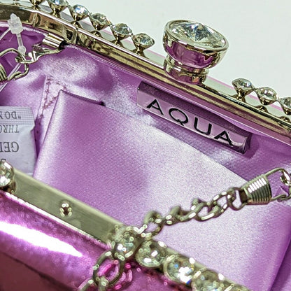 AQUA A-Kristen Orchid Mirror Metallic Patent Minaudière Clutch (MSRP $88)