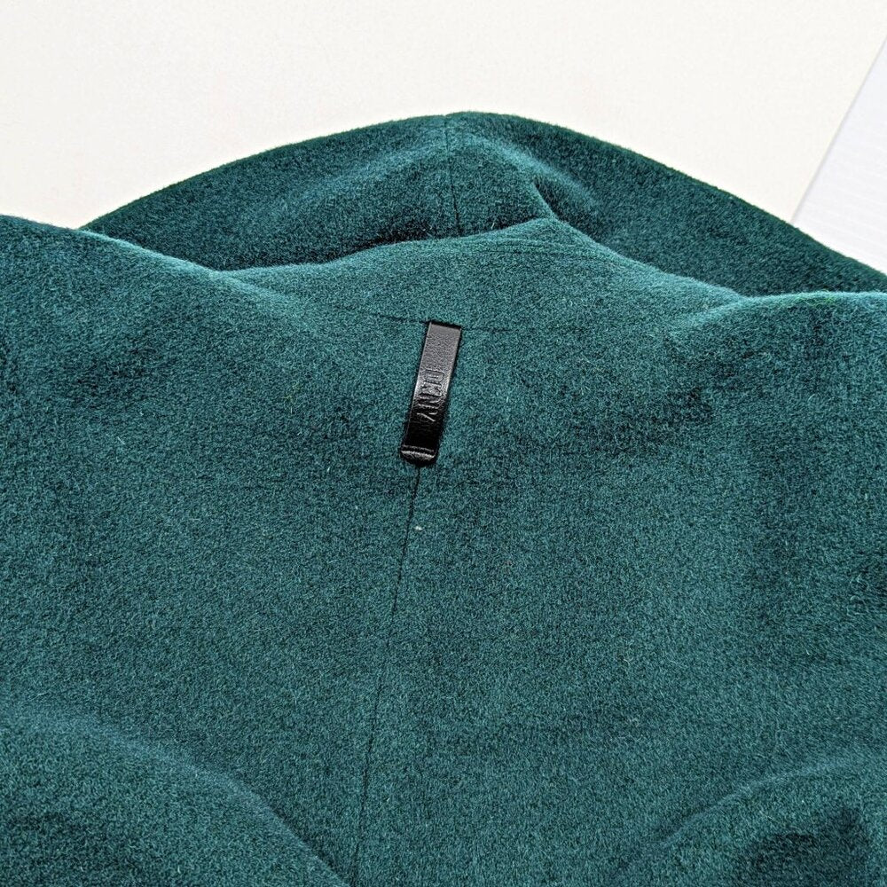 DKNY Women's Button-Front Zip-Pocket Walker Coat Green Size XXS (MSRP $360)