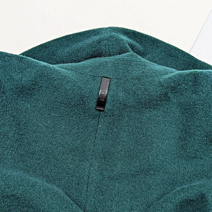 DKNY Women's Button-Front Zip-Pocket Walker Coat Green Size XXS (MSRP $360)