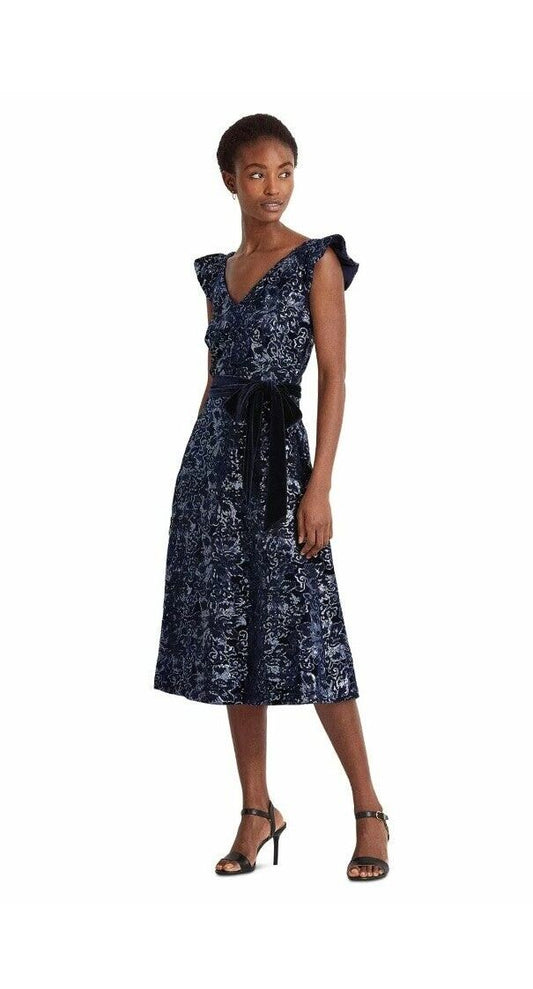 Lauren Ralph Lauren Women's Sequined Velvet Cocktail Dress Size 2 MSRP $265