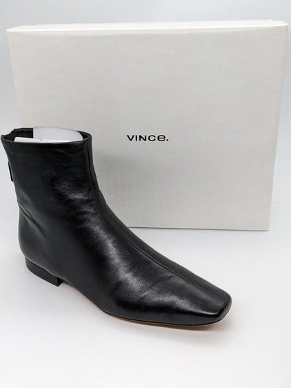 Vince Ness Women's Black Leather Ankle Boots Size 5 M MSRP $395