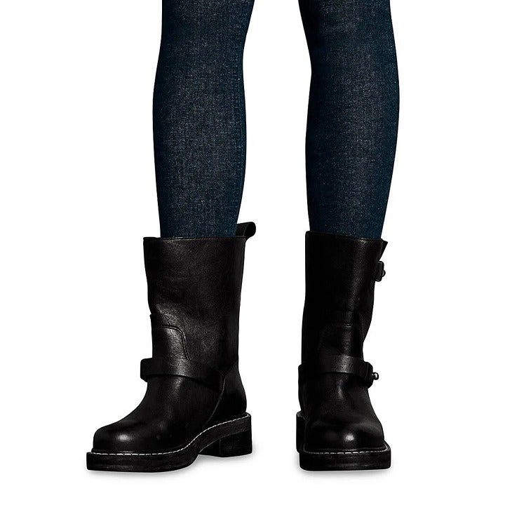 Rag & Bone Women's RB Moto Studded Pull On Boots Black Size 6 (MSRP $595)