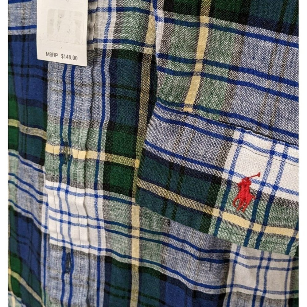 Polo Ralph Lauren Men's Plaid Shirt Blue Size L (MSRP $148)