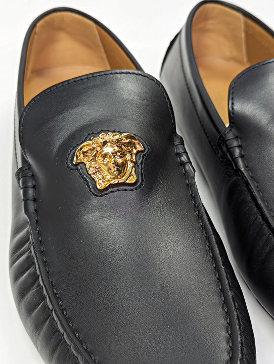 Versace Men's La Medusa Black Calf Leather Loafers Size 43.5 (MSRP $775)