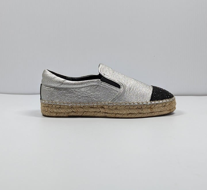 Kendall + Kylie Women's Joss Embellished Espadrilles Silver Size 8.5 (MSRP $110)