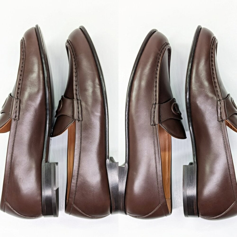 Valentino Garavani Men's Vlogo Penny Loafer Chocolate Brown Size 43 (MSRP $980)