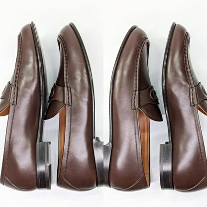 Valentino Garavani Men's Vlogo Penny Loafer Chocolate Brown Size 43 (MSRP $980)