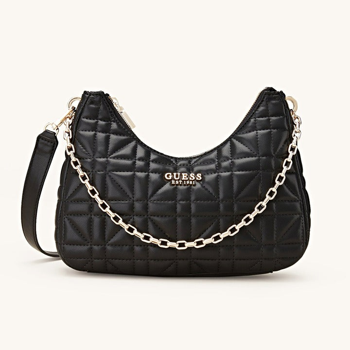 Guess Assia Women's Convertible Top Zip Shoulder Bag in Black (MSRP $108)