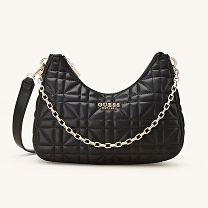 Guess Assia Women's Convertible Top Zip Shoulder Bag in Black (MSRP $108)
