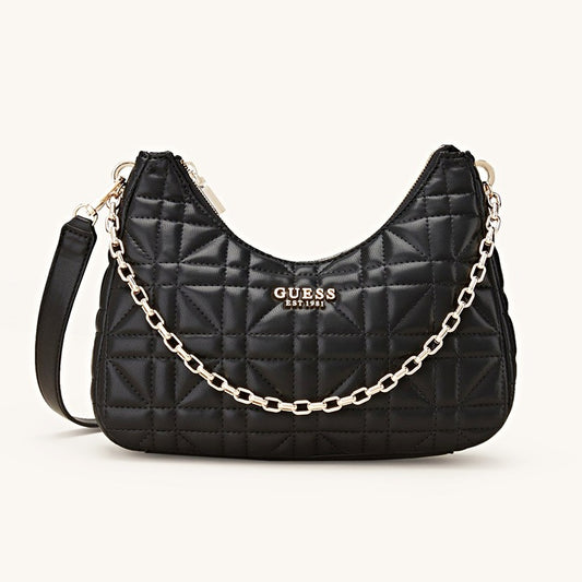 Guess Assia Women's Convertible Top Zip Shoulder Bag in Black (MSRP $108)
