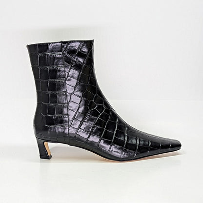 Michael Kors Women's Cosmo Croc-Embossed Booties Kitten Heel Size 5 (MSRP $175)