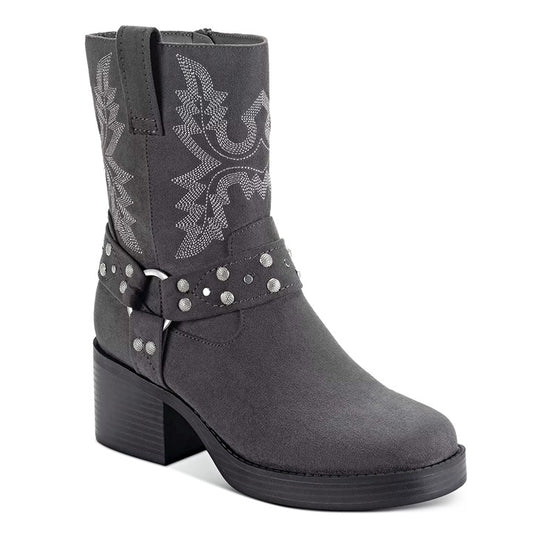 Sun + Stone Women's Norahh Charcoal Moto Midshaft Booties Size 5 (MSRP $100)