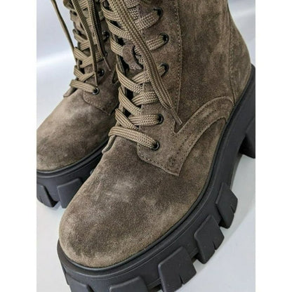 Marc Fisher LTD Happy Women's Dark Brown Combat Boot Size 6 M (MSRP $239)