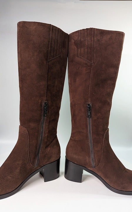 Rag & Bone Women's Hazel Tall Boots Espresso Suede Leather Size 7 (MSRP $650)