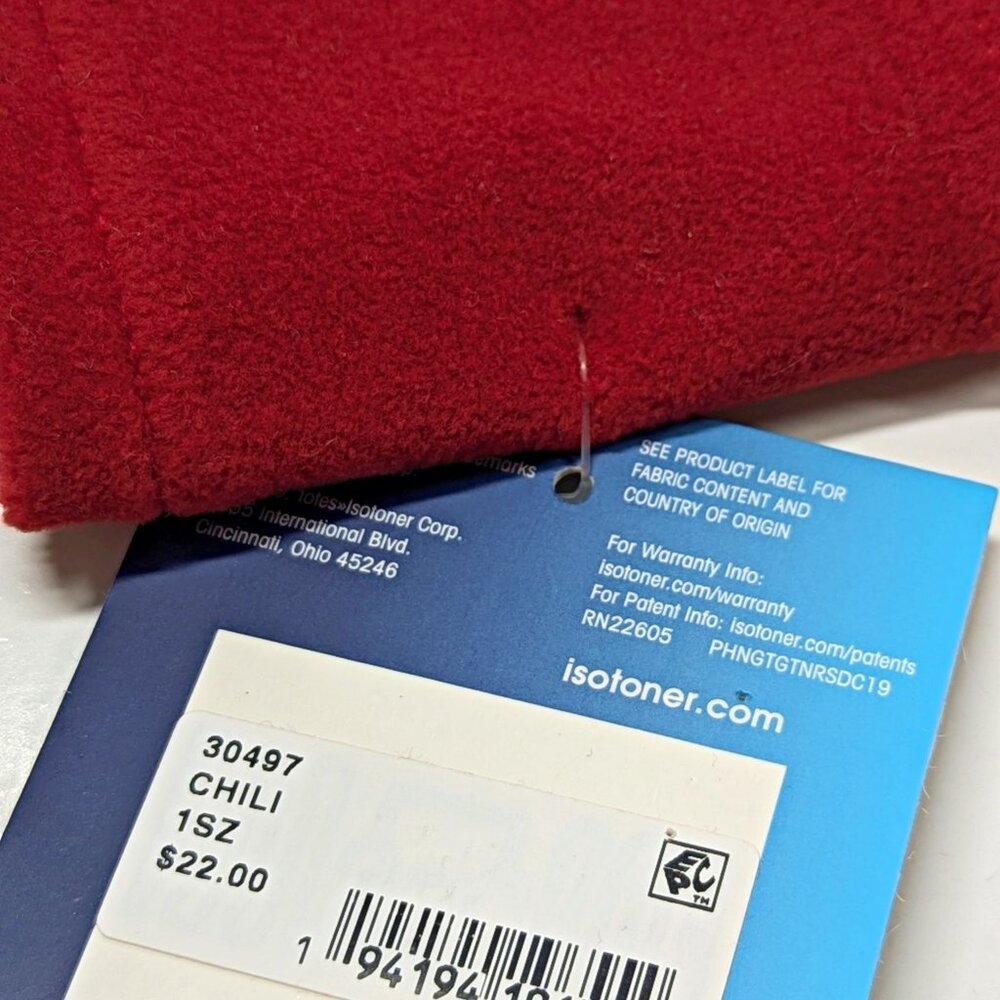 Isotoner Women's Fleece Water Repellent Headband Red Chili O/S (MSRP $22)