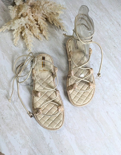 Sam Edelman Zariah 2 Gladiator Sandals Sand Nappa Size 9 M (MSRP $130)