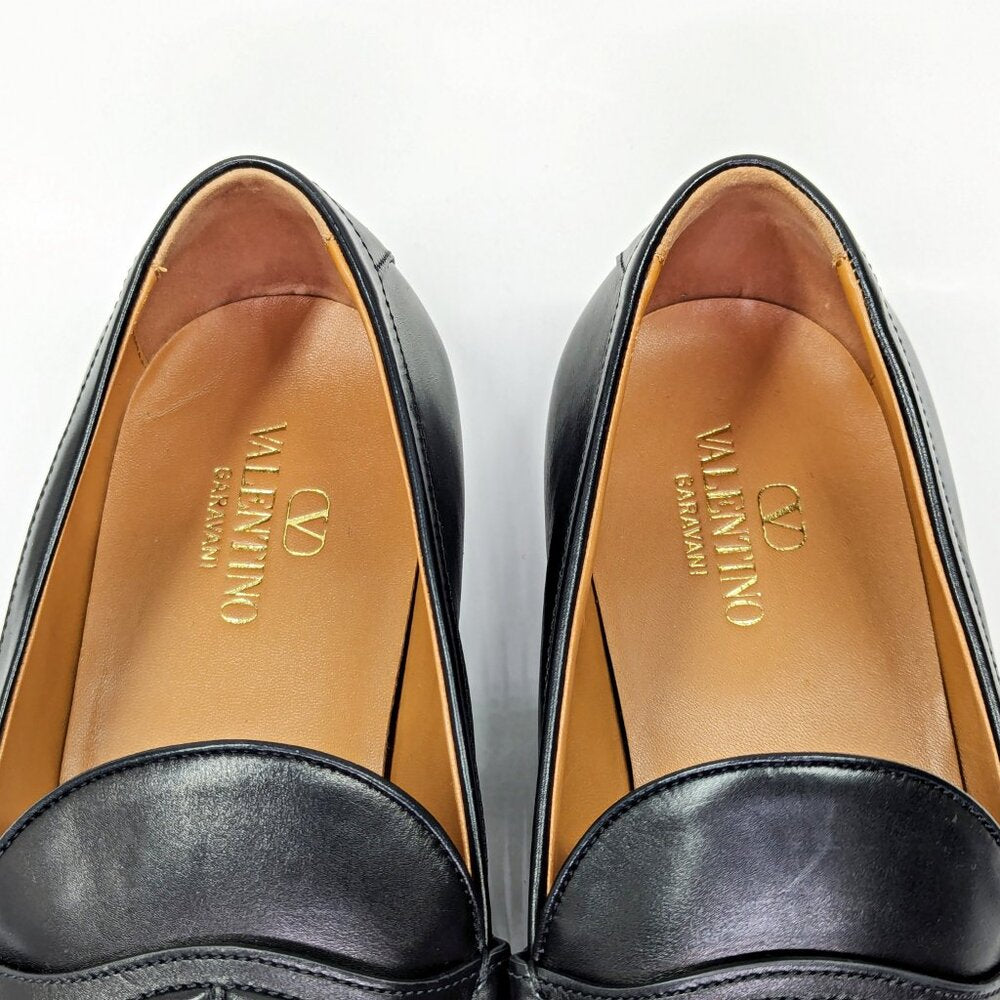 Valentino Garavani Men's Vlogo Signature Penny Loafer Black Size 45 (MSRP $980)