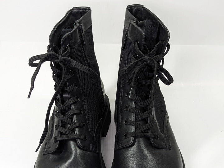 Vince Men's Raider Lace Up Boots in Black Leather Size 11.5 (MSRP $395)