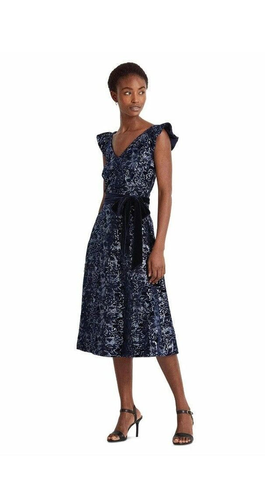 Lauren Ralph Lauren Women's Sequined Velvet Cocktail Dress Size 4 MSRP $265