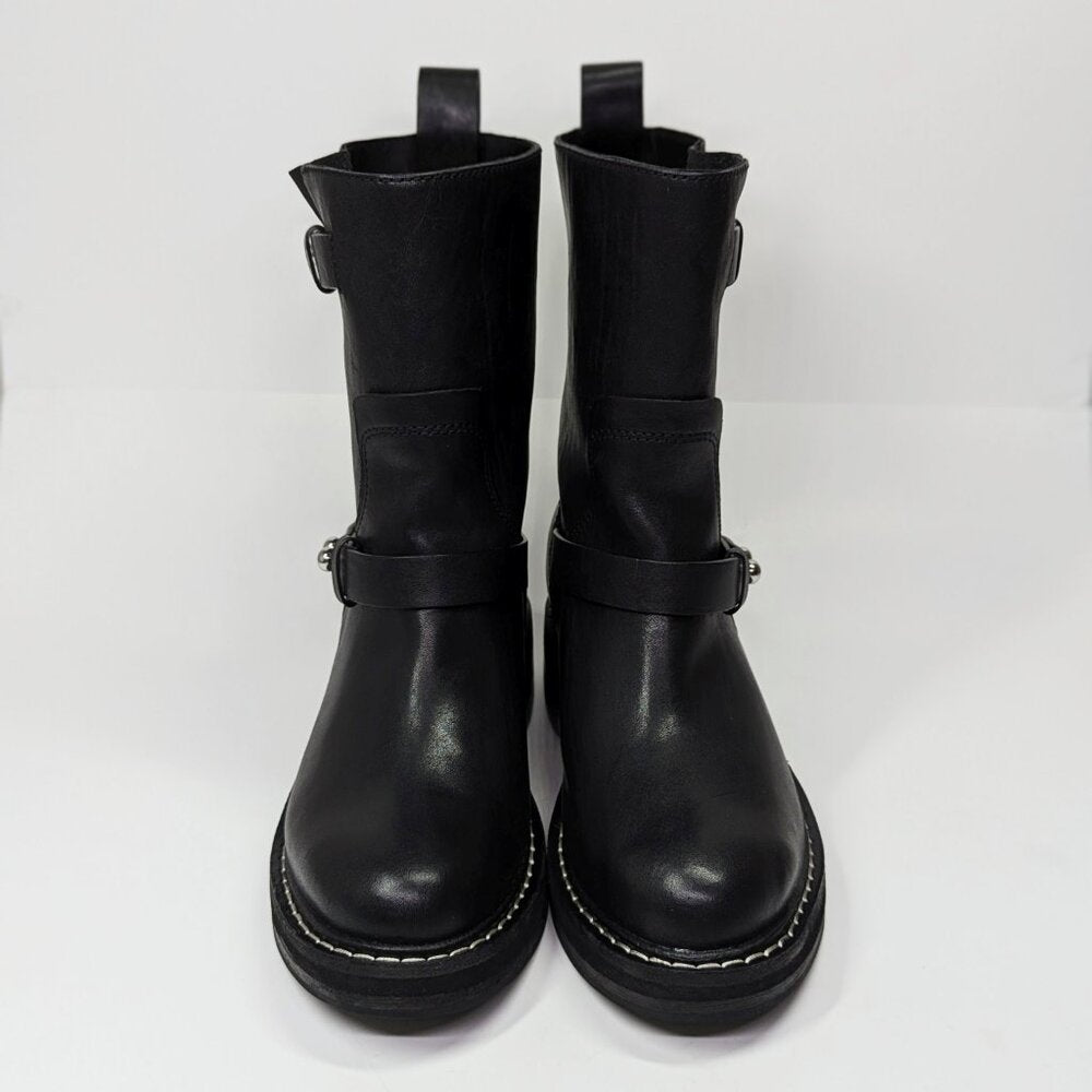 Rag & Bone Women's RB Moto Studded Pull On Boots Black Size 8.5 (MSRP $595)