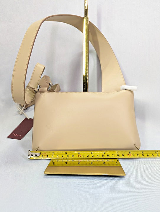 Radley London Pockets Small Leather Crossbody in Light Beige (MSRP $188)