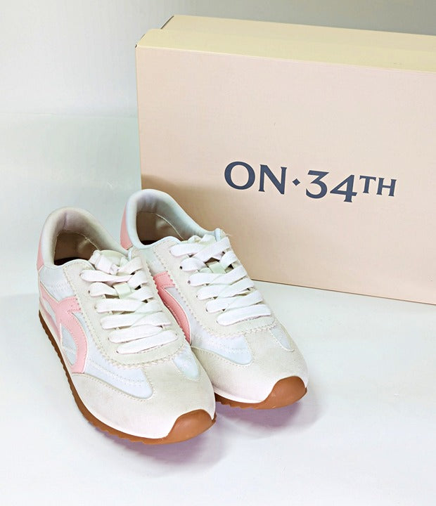 On 34th Women's Madisonn Colorblock Sneakers Tan/Pink/Bone Size 5 (MSRP $80)